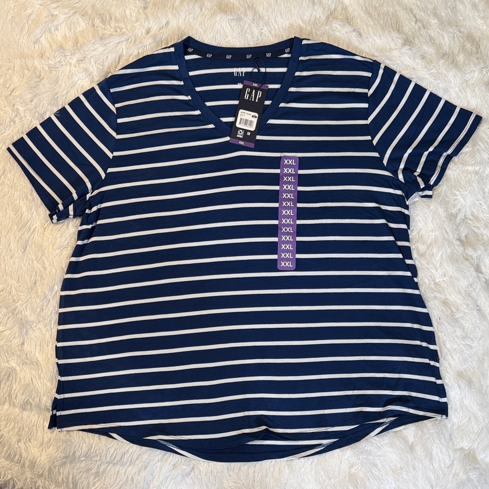 GAP Blue and White Striped Tee, size XXL